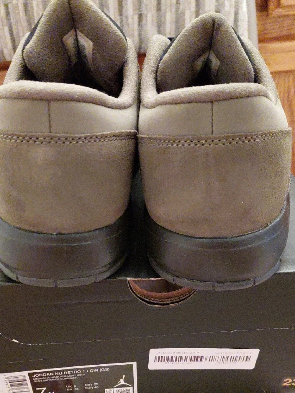 Brand New AJ 1's  in Olive Green and Black Youth Size 7 And Women Size 8.5